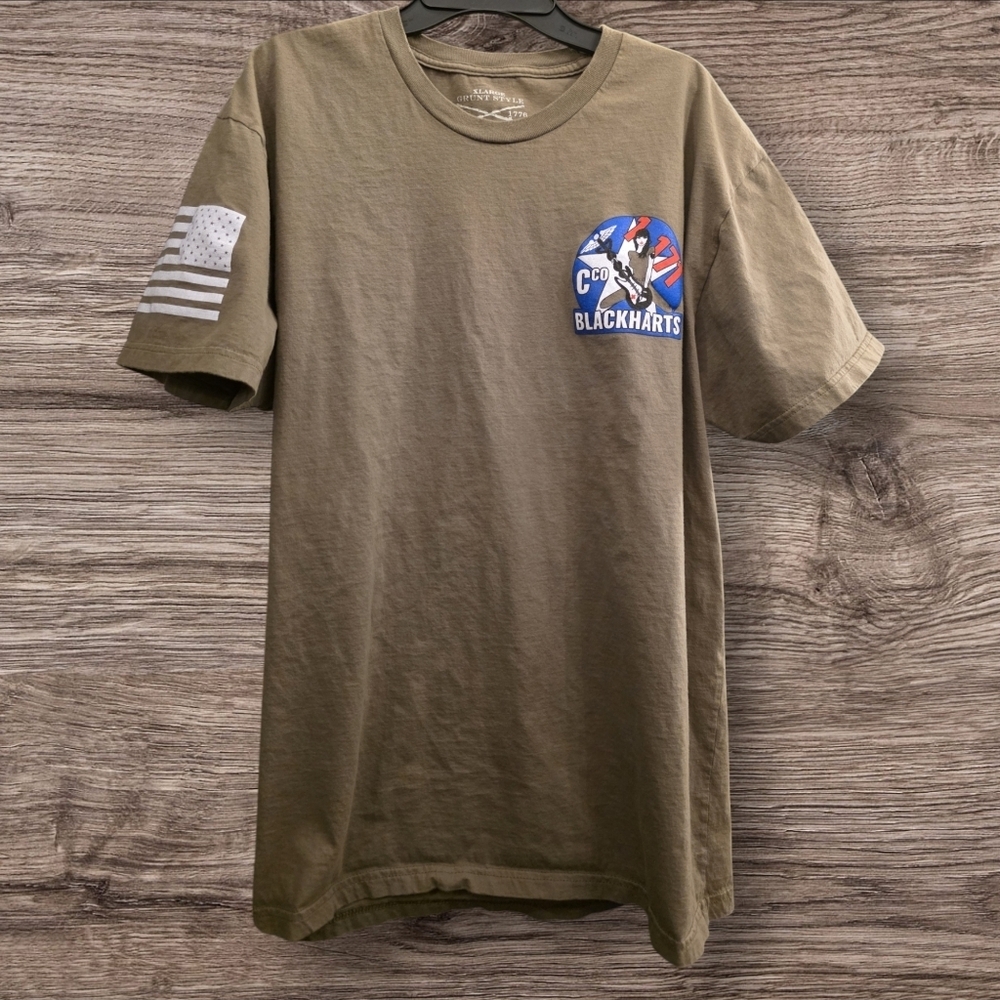Grunt Style C Co 2-7 Blackhearts When I Have Your Wounded Military Tee Men’s XL